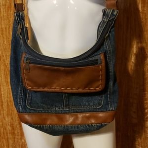 Vintage Denim & Leather Purse Like New